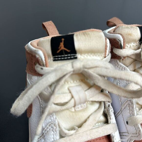 Air Jordan 1 Mid TD Rose Gold & White Sneakers Shoes Toddler size 8 8C - Picture 7 of 8